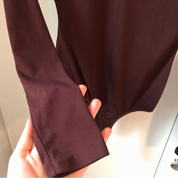MARCIANO Dark Mauve Color Deep V Cut Body Suit - Picture 13 of 16